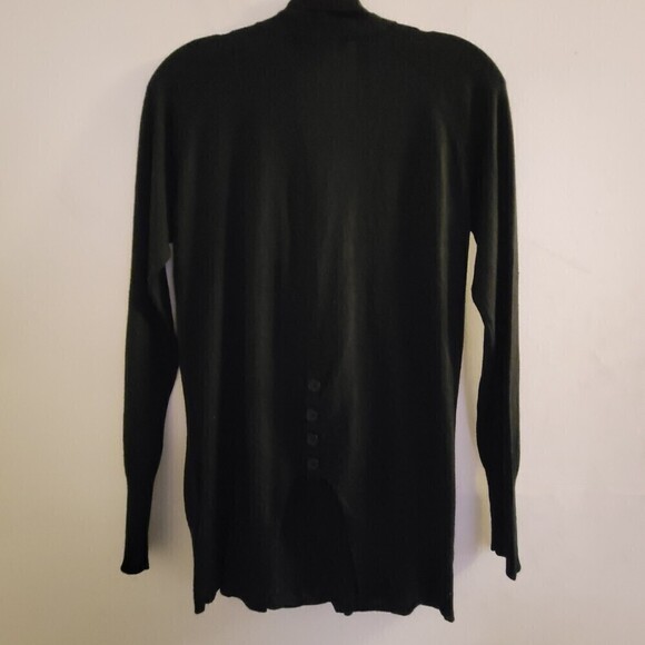 360 Cashmere Black Silk Cashmere Button Front Long Sleeve Cardigan Sweater Sz XS - Picture 3 of 14